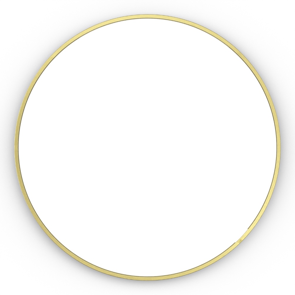 Front facing cut out image of the Origins Living Docklands 600mm x 600m Brushed Brass Round Mirror B375523